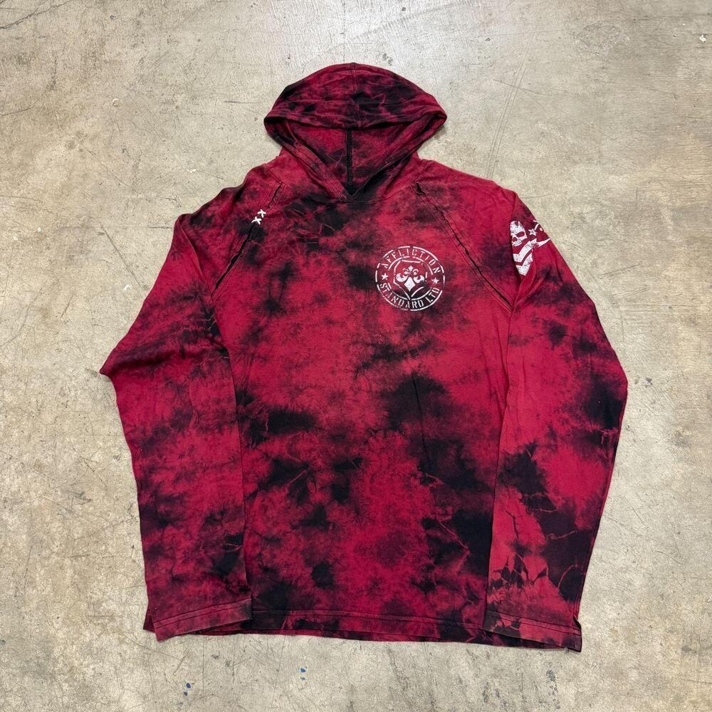 Affliction Men's pullover hoodie Y2K Red Size L